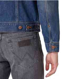 Wrangler Herren Jeans Jacke Mid Stone